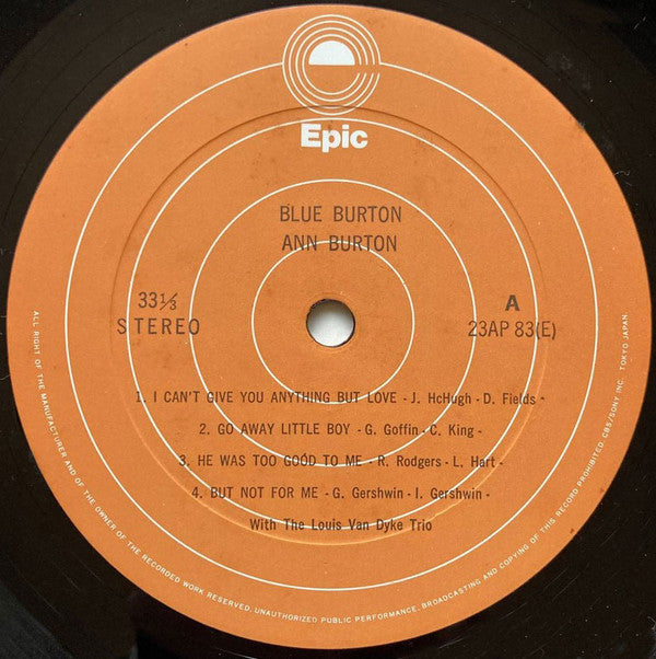 Ann Burton - Blue Burton (Vinyl, LP, Album, Reissue) Very Good (VG) / Very Good (VG)