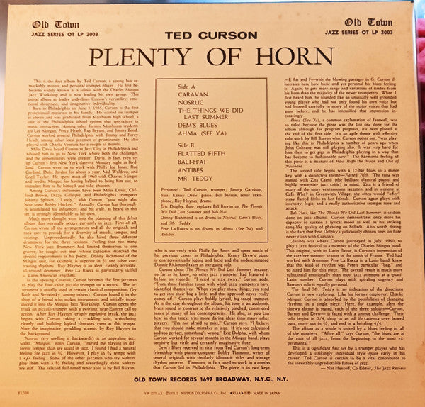 Ted Curson - Plenty Of Horn (Vinyl, LP, Album, Reissue, Mono) Very Good Plus (VG+) / Very Good (VG)