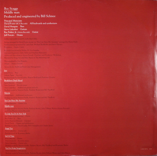 Boz Scaggs - Middle Man (Vinyl, LP, Album, Stereo)