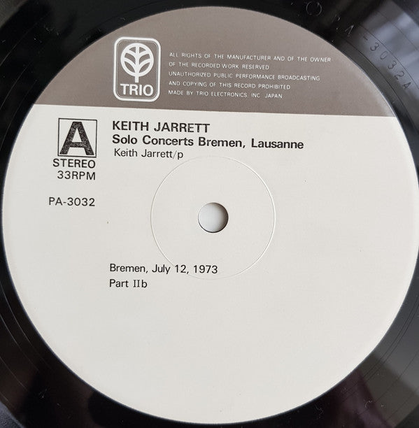 Keith Jarrett - Solo Concerts: Bremen / Lausanne (3xVinyl, Box Set, LP, Album, Promo) Very Good Plus (VG+) / Very Good Plus (VG+)