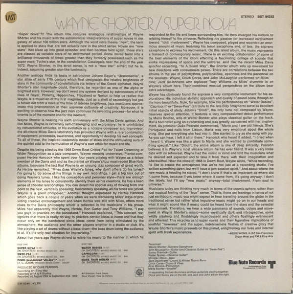 Wayne Shorter - Super Nova (Vinyl, LP, Album, Reissue, Stereo) Very Good Plus (VG+) / Very Good (VG)