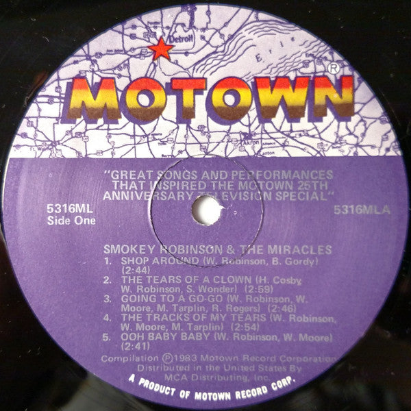 The Miracles - Great Songs And Performances That Inspired The Motown 25th Anniversary Television Special (Vinyl, LP, Compilation) Very Good (VG) / Very Good (VG)