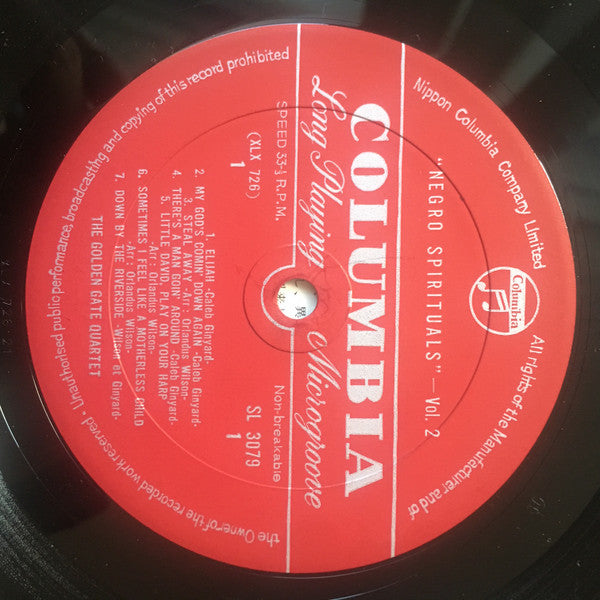 The Golden Gate Quartet - Negro Spirituals Vol 2 (Vinyl, LP, Album) Very Good (VG) / Very Good (VG)