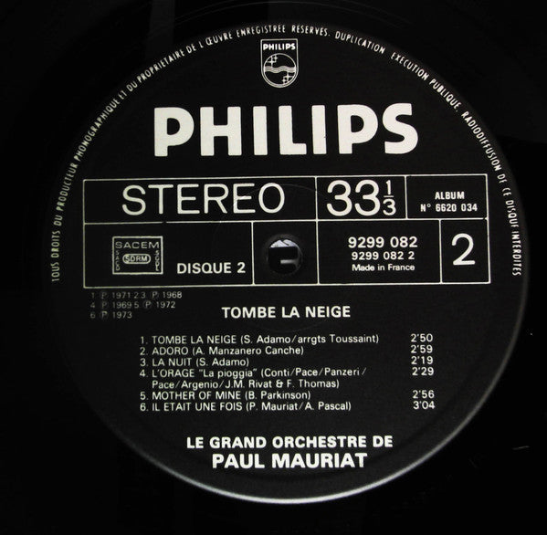 Le Grand Orchestre De Paul Mauriat - Tombe La Neige (Vinyl, LP, Com...
