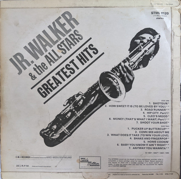 Junior Walker & The All Stars - Greatest Hits (Vinyl, LP, Compilation, Stereo) Good Plus (G+) / Good Plus (G+)