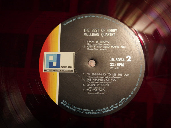 Gerry Mulligan Quartet - The Best Of (Vinyl, LP, Compilation) Good Plus (G+) / Good Plus (G+)