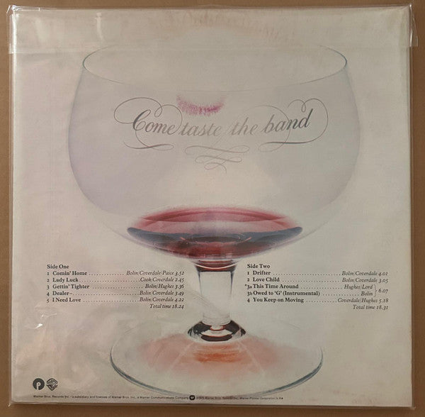 Deep Purple - Come Taste The Band (Vinyl, LP, Album, Stereo) Very Good Plus (VG+) / Fair (F)
