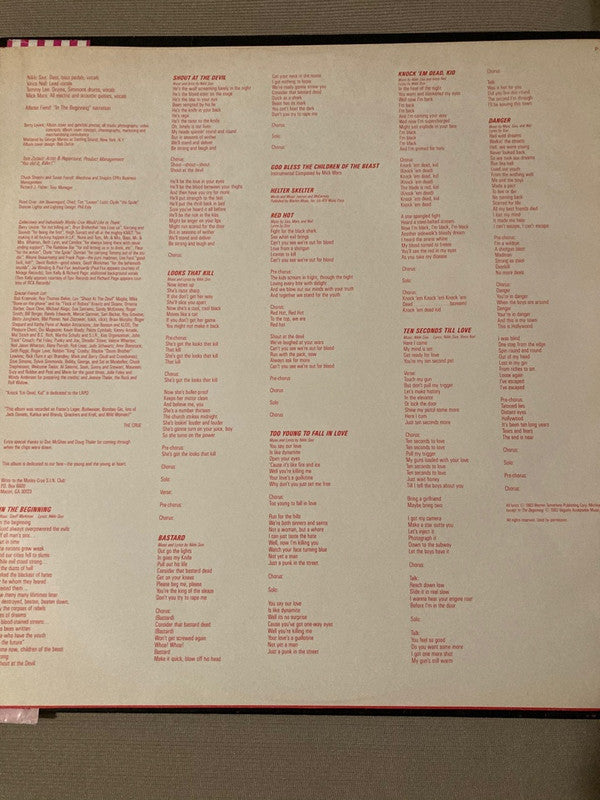 Mötley Crüe - Shout At The Devil (Vinyl, LP, Album, Promo, Stereo) Near Mint (NM or M-) / Very Good Plus (VG+)