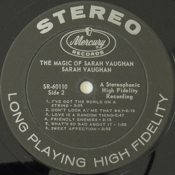 Sarah Vaughan - The Magic Of Sarah Vaughan (Vinyl, LP, Album, Stereo) Very Good (VG) / Good Plus (G+)