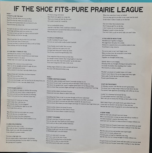 Pure Prairie League - If The Shoe Fits (Vinyl, LP, Album, Promo, Stereo) Near Mint (NM or M-) / Very Good Plus (VG+)