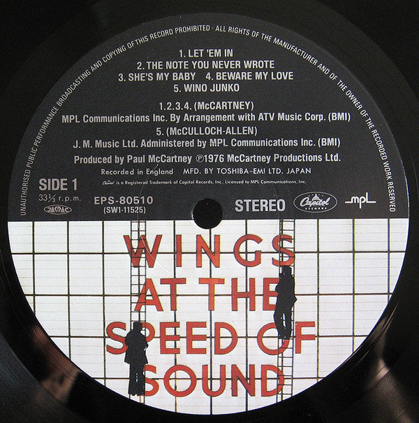 Wings (2) - Wings At The Speed ​​Of Sound (Vinyl, LP, Album) Very Good Plus (VG+) / Good Plus (G+)