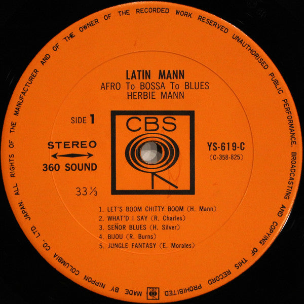 Herbie Mann - Latin Mann (Afro To Bossa To Blues) (Vinyl, LP, Album, Stereo) Very Good Plus (VG+) / Very Good (VG)