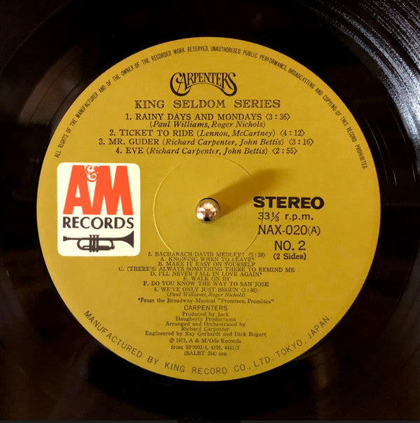 Carpenters - Carpenters (Vinyl, LP, Compilation, Stereo) Good Plus (G+) / Very Good Plus (VG+)