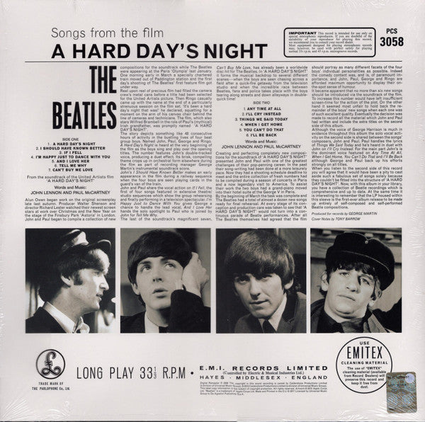 The Beatles - A Hard Day's Night (Vinyl, LP, Album, Reissue, Remastered, Stereo) Mint (M) / Mint (M)