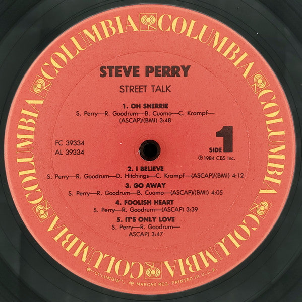 Steve Perry - Street Talk (Vinyl, LP, Album, Stereo) Good Plus (G+) / Very Good (VG)