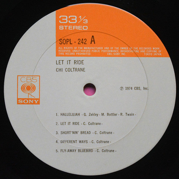 Chi Coltrane - Let It Ride (Vinyl, LP, Album, Stereo) Very Good Plus (VG+) / Very Good (VG)