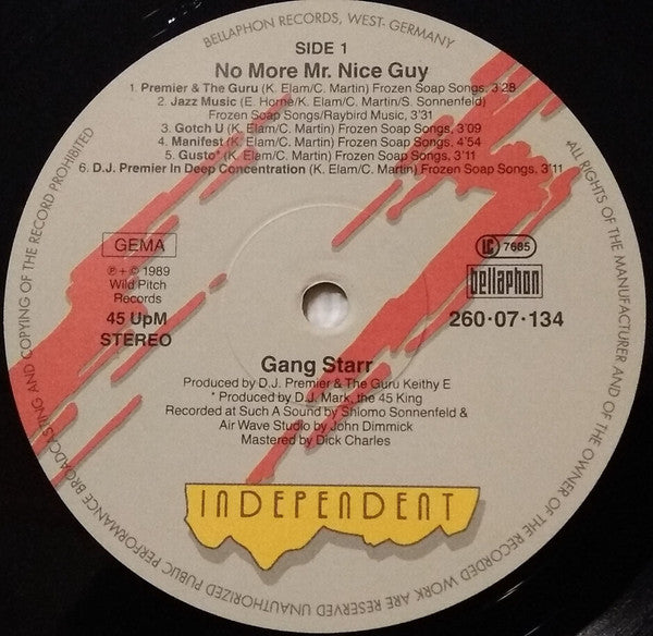 Gang Starr - No More Mr. Nice Guy (Vinyl, LP, Album) Very Good (VG) / Good Plus (G+)
