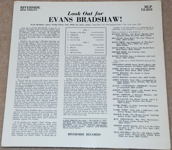 Evans Bradshaw - Look Out For Evans Bradshaw! (Vinyl, LP, Album, Reissue, Mono) Very Good Plus (VG+) / Very Good Plus (VG+)