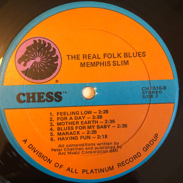 Memphis Slim - The Real Folk Blues (Vinyl, LP, Album, Stereo) Very Good Plus (VG+) / Good Plus (G+)