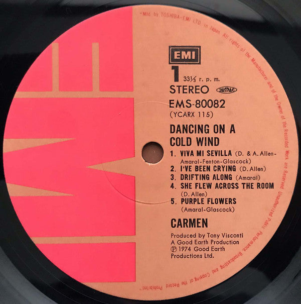Carmen (19) - Dancing On A Cold Wind (Vinyl, LP, Album) Very Good (VG) / Good Plus (G+)