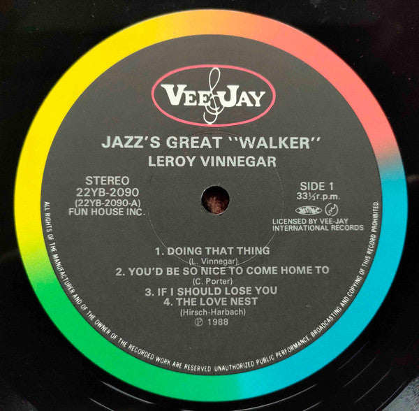 Leroy Vinnegar - Jazz's Great Walker (Vinyl, LP) Very Good (VG) / Very Good Plus (VG+)
