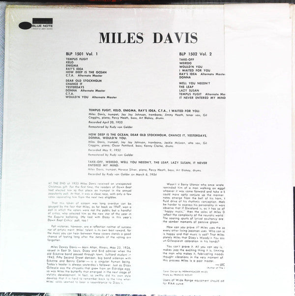 Miles Davis - Volume 2 (Vinyl, LP, Compilation, Reissue, Remastered, Stereo) Very Good Plus (VG+) / Very Good Plus (VG+)