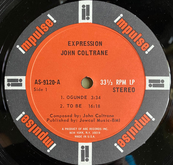 John Coltrane - Expression (Vinyl, LP, Album, Stereo) Good Plus (G+) / Good Plus (G+)