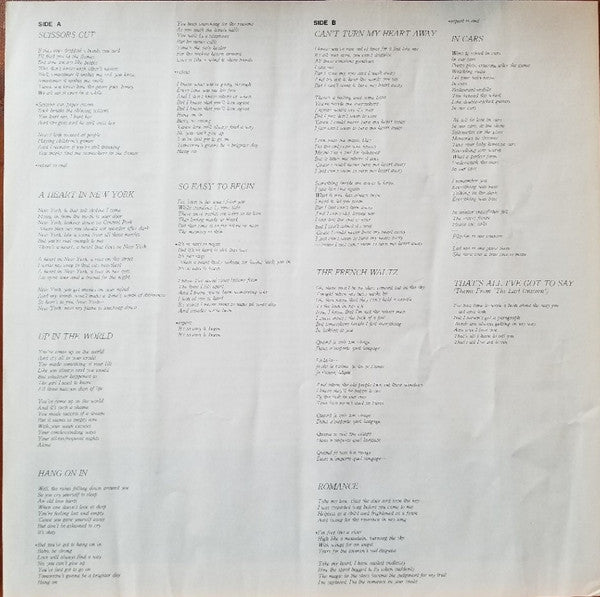 Art Garfunkel - Scissors Cut (Vinyl, LP, Album, Remastered) Very Good (VG) / Very Good Plus (VG+)