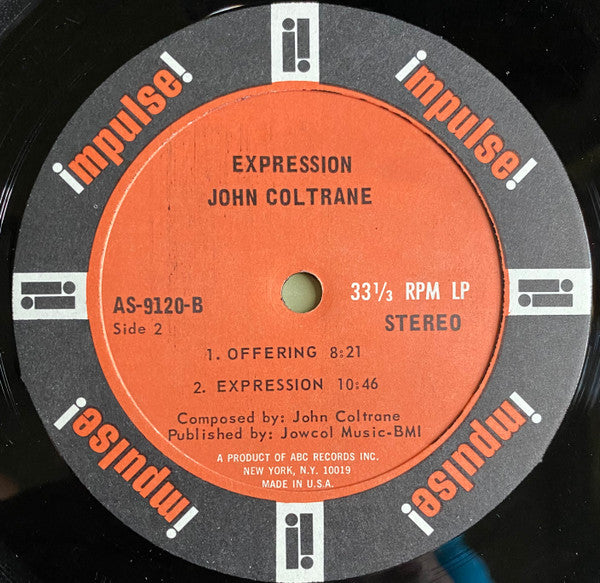 John Coltrane - Expression (Vinyl, LP, Album, Stereo) Good Plus (G+) / Good Plus (G+)