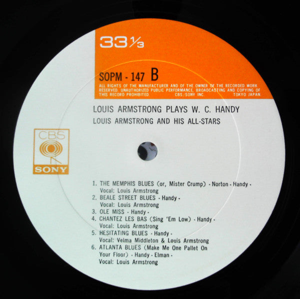 Louis Armstrong - Plays W.C. Handy (Vinyl, LP, Reissue, Mono) Very Good (VG) / Good Plus (G+)