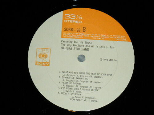 Barbra Streisand - The Way We Were (Vinyl, LP, Album) Good Plus (G+) / Very Good Plus (VG+)