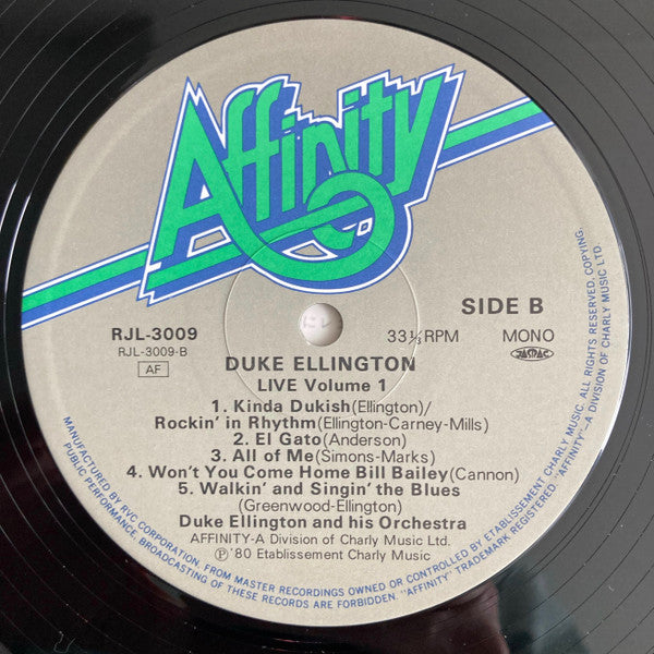 Duke Ellington - Live Volume One (Vinyl, LP, Album, Reissue, Mono) Very Good Plus (VG+) / Very Good Plus (VG+)