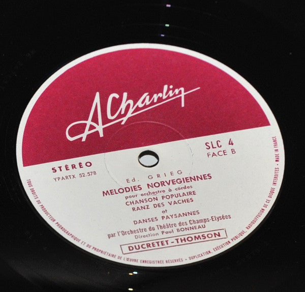 Edvard Grieg - Danses Norvegiennes - Jour de Noces à Trodlhaugen - Mélodies Norvégiennes (Vinyl, LP, Album, Stereo) Very Good (VG) / Very Good (VG)