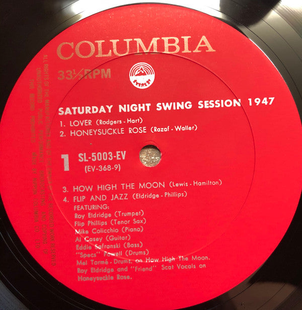 Roy Eldridge - Saturday Night Swing Session 1947 (Vinyl, LP, Album) Very Good (VG) / Very Good (VG)