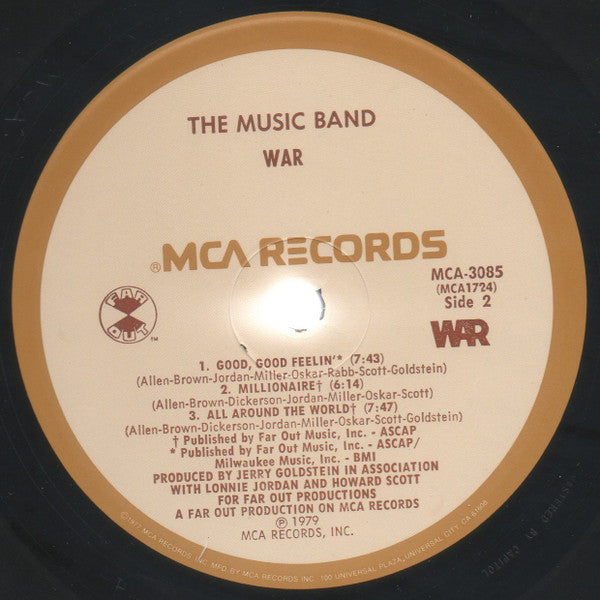 War - The Music Band (Vinyl, LP, Album) Very Good (VG) / Very Good (VG)