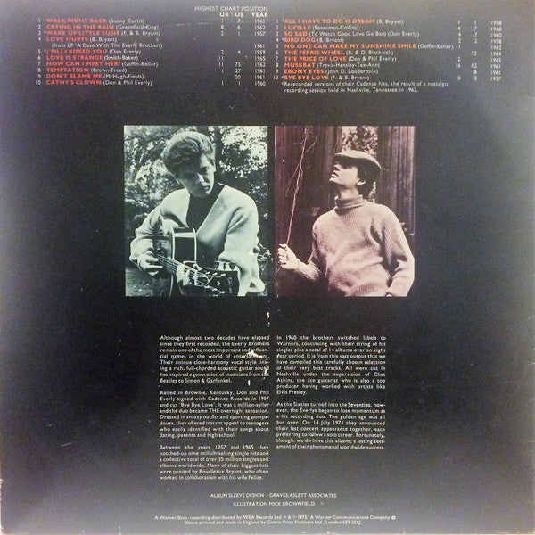 Everly Brothers - Walk Right Back With The Everlys (20 Golden Hits) (Vinyl, LP, Compilation, Reissue) Very Good (VG) / Very Good (VG)