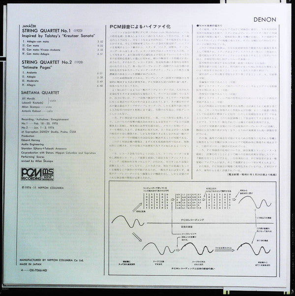 Leoš Janáček - Two String Quartets (Vinyl, LP, Album, Stereo) Very Good Plus (VG+) / Very Good Plus (VG+)