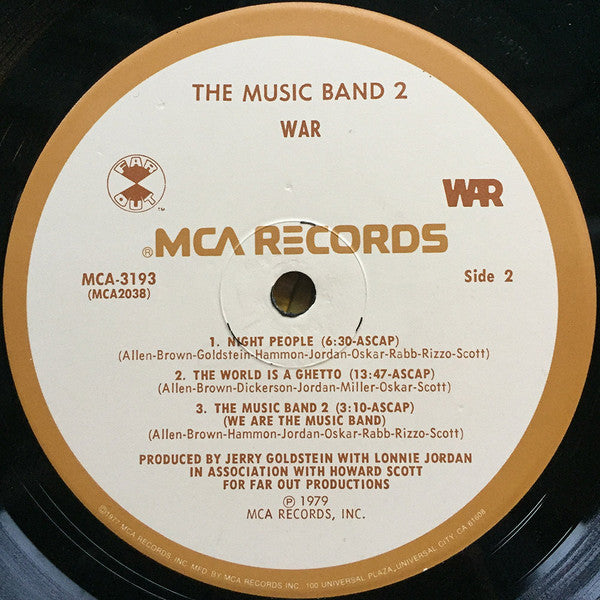 War - The Music Band 2 (Vinyl, LP, Album) Very Good (VG) / Very Good (VG)
