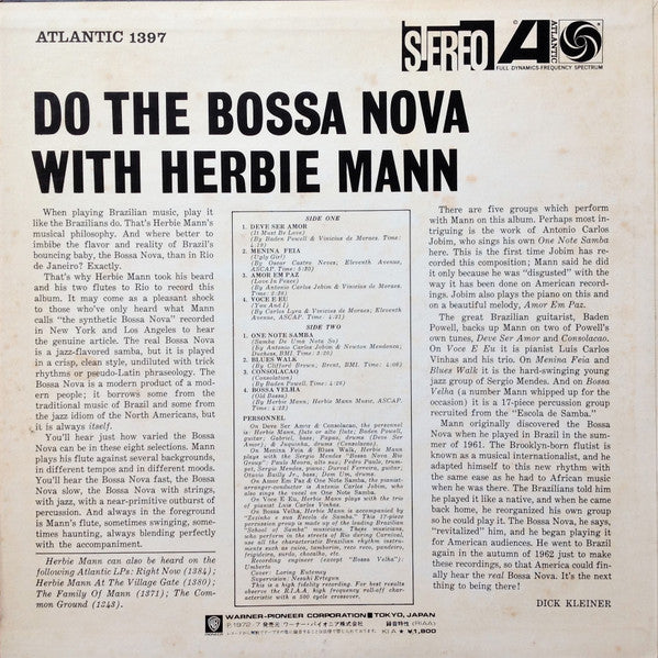 Herbie Mann - Do The Bossa Nova = ボサ・ノバ (Vinyl, LP, Album, Reissue, Stereo) Very Good Plus (VG+) / Very Good (VG)