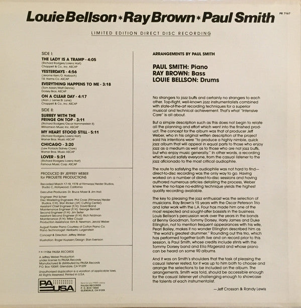 Louis Bellson - Intensive Care (Vinyl, LP, Album, Limited Edition, Reissue) Very Good (VG) / Very Good (VG)