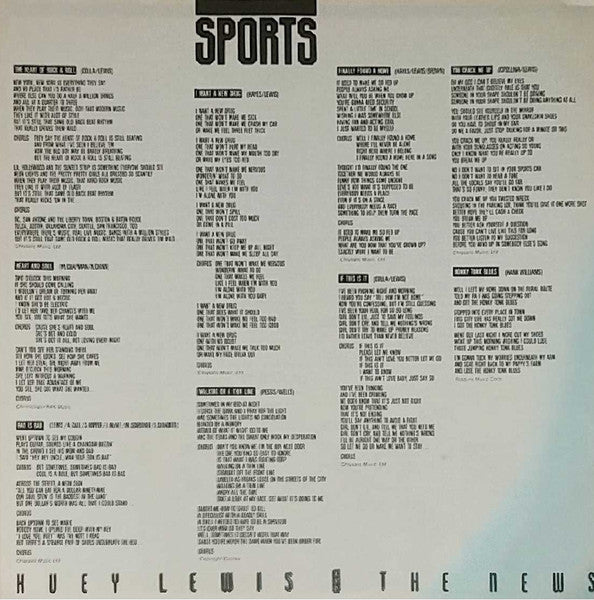 Huey Lewis & The News - Sports (Vinyl, LP, Album, Repress)