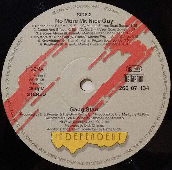 Gang Starr - No More Mr. Nice Guy (Vinyl, LP, Album) Very Good (VG) / Good Plus (G+)