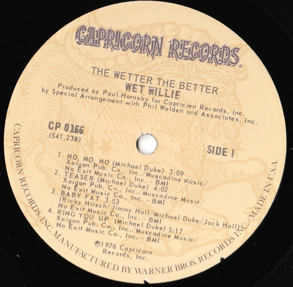 Wet Willie - The Wetter The Better (Vinyl, LP, Album) Very Good (VG) / Poor (P)