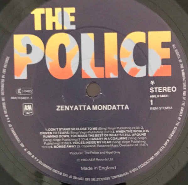 The Police - Zenyatta Mondatta (Vinyl, LP, Album, Stereo) Good Plus (G+) / Very Good Plus (VG+)