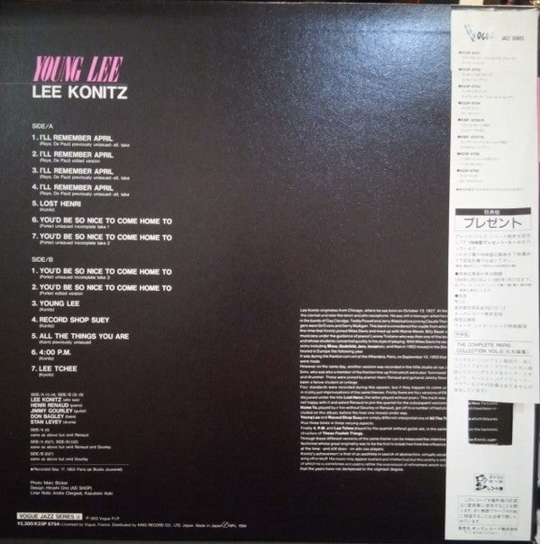 Lee Konitz - Young Lee (Vinyl, LP, Album, Mono)