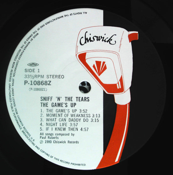 Sniff 'n' the Tears - The Game's Up (Vinyl, LP, Album) Very Good (VG) / Very Good Plus (VG+)
