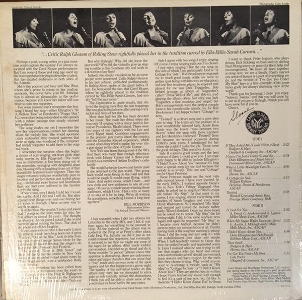 Carol Sloane - Subway Tokens (Vinyl, LP, Album) Very Good (VG) / Very Good (VG)