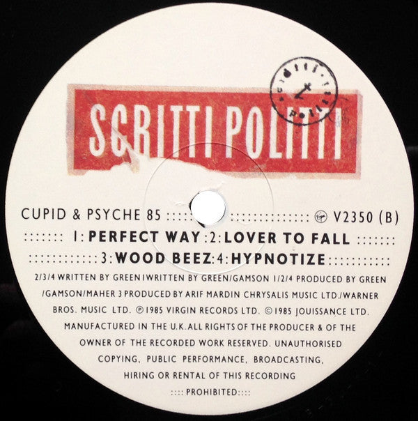 Scritti Politti - Cupid & Psyche 85 (Vinyl, LP, Album) Very Good (VG) / Very Good Plus (VG+)