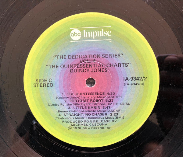 Quincy Jones - The Quintessential Charts (2xVinyl, LP, Compilation, Reissue, Stereo) Very Good (VG) / Very Good Plus (VG+)