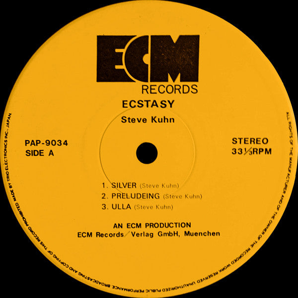 Steve Kuhn - Ecstasy (Vinyl, LP, Album) Very Good (VG) / Good (G)